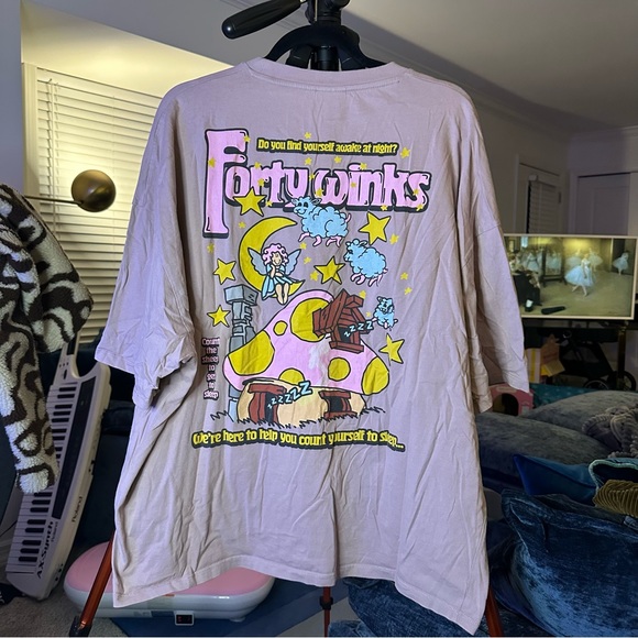 ASOS Design Oversized T-Shirt in Purple with Mushroom Back Print - Picture 5 of 9